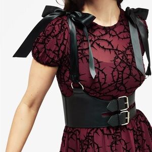 Disturbia Black Double Buckle Ribbon Harness